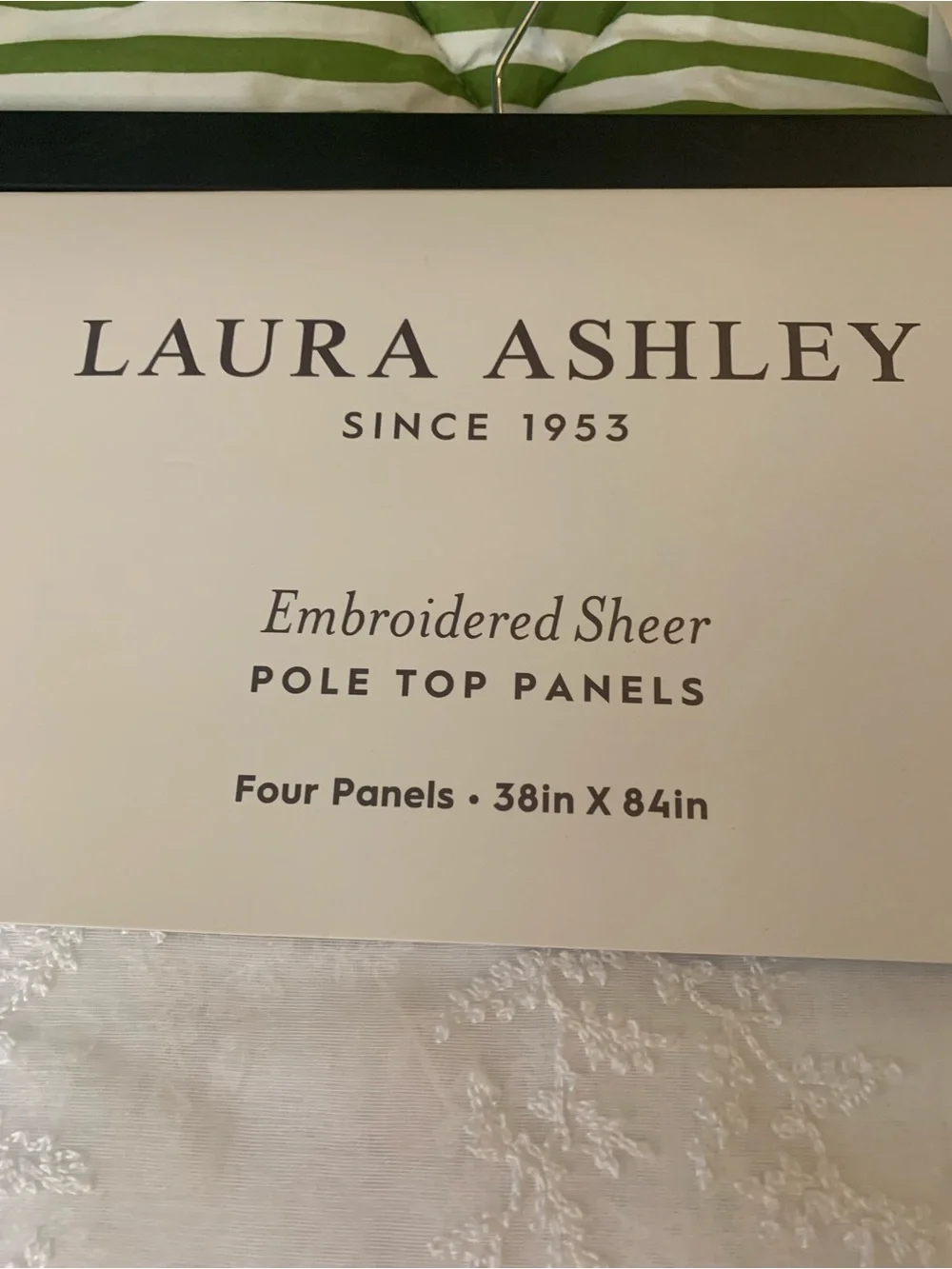 Laura Ashley White Embroidered Sheer Pole Top Panels - Set of 4